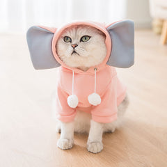 Pink Elephant Pet Dress – Soft Velvet Cat & Dog Costume | Sizes XS–XL