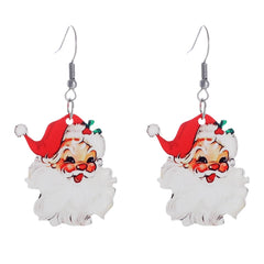 Vintage Santa Claus Christmas Earrings for Women