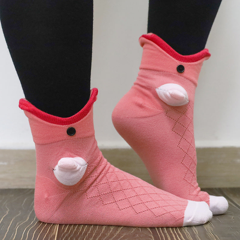 Funny Animal Cartoon Socks – Cotton, Sweat-Absorbing | 5 Designs (Shark, Dragon, Fish & More)
