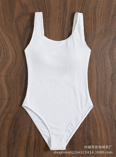 Green Backless One-Piece Swimsuit for Women