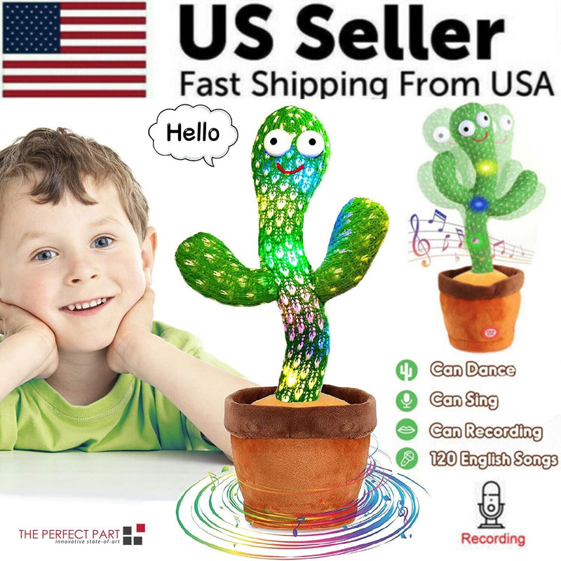 Dancing Cactus Plush Toy – Singing, Recording & LED Light