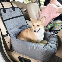 Multifunctional Pet Car Seat Bed with Thick Cushion