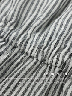 100% Linen Striped Elastic-Waist Mini Dress ARIA