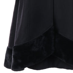 Women's Hooded Wool Trench Coat with Fur Collar