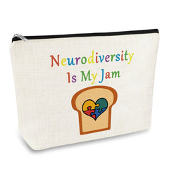 Neurodiversity Gift Autistic Pride Gift Makeup Bag for Women Neurodivergent Gift ADHD Gift Neurology Gift Cosmetic Bag Neurodiversity Awareness Gift Autism Awareness Gift Travel Makeup Pouch