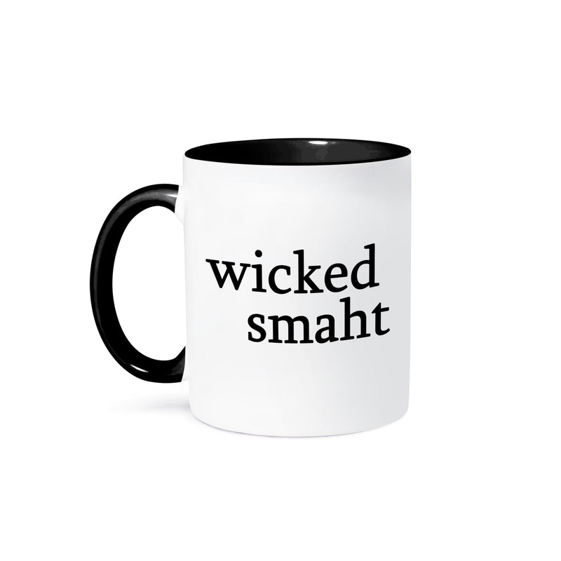 Wicked Smaht Funny Coffee Mug – Two-Tone Black, 15oz