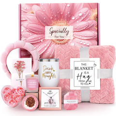 Rose Spa Gift Basket for Women | 9-Piece Luxury Self-Care Set