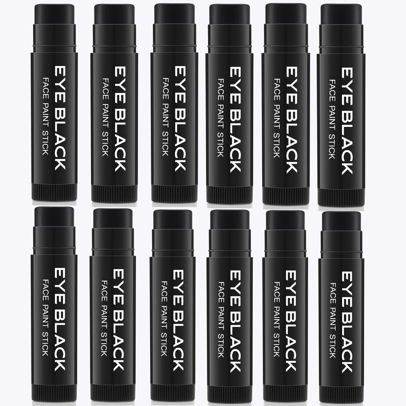 Wismee Eye Black Stick 12-Pack – Anti-Glare Sports Grease for Football, Baseball & More