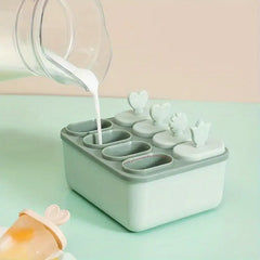 DIY Popsicle Mold Box with Handle and 8 Grids