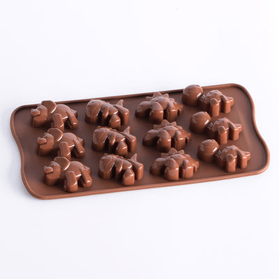 12-Cavity Dinosaur Silicone Mold for Baking and Ice