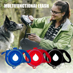 Dog Leash with Built-In Water Bottle - Portable Outdoor Set