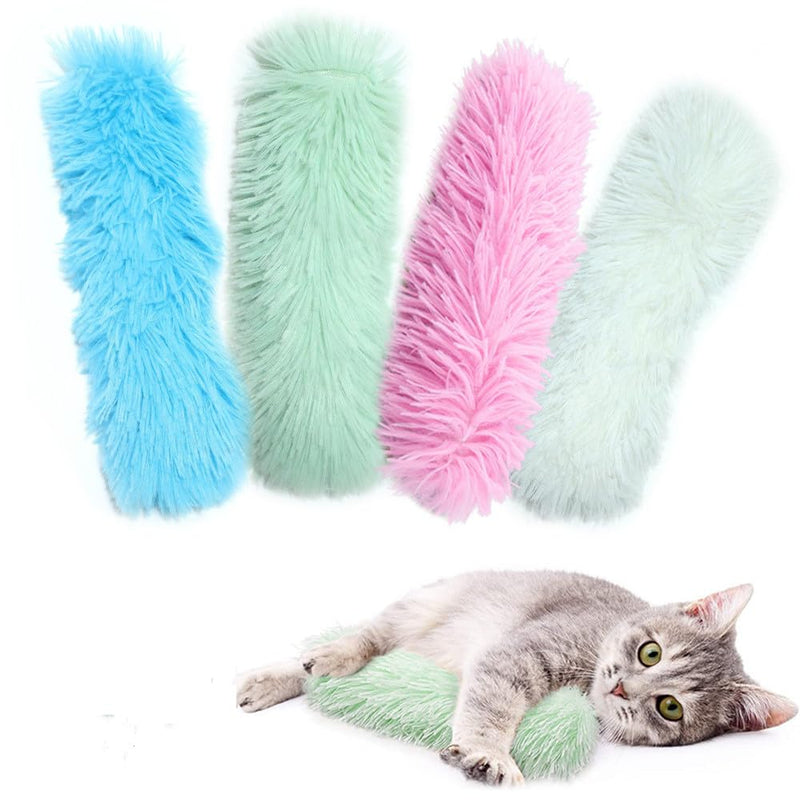 Catnip Kicker Pillow Toys for Cats – 4-Pack Plush Interactive Cat Toys | 4 Colors