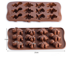 12-Cavity Dinosaur Silicone Mold for Baking and Ice