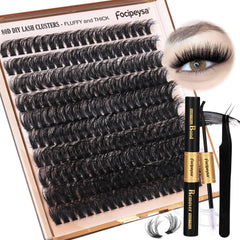 Focipeysa 80D Mink Lash Cluster Extension Kit 200pcs 10-18mm