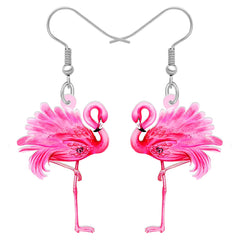 Cute Flamingo Dangle Earrings for Women – Hypoallergenic Novelty Bird Jewelry