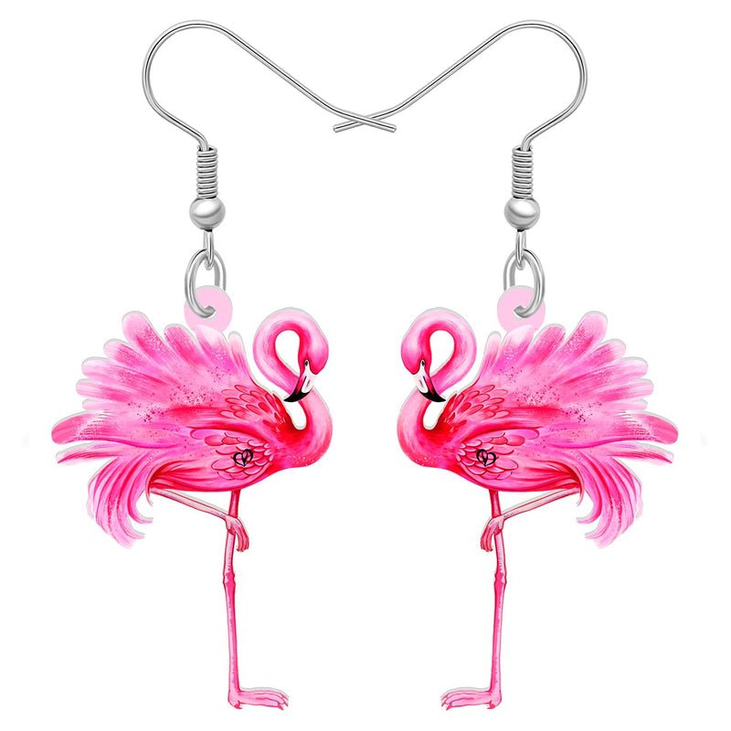Cute Flamingo Dangle Earrings for Women – Hypoallergenic Novelty Bird Jewelry