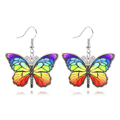 Rainbow Butterfly Acrylic Dangle Earrings