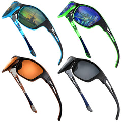 4-Pack Polarized Sports Sunglasses for Men – UV Protection