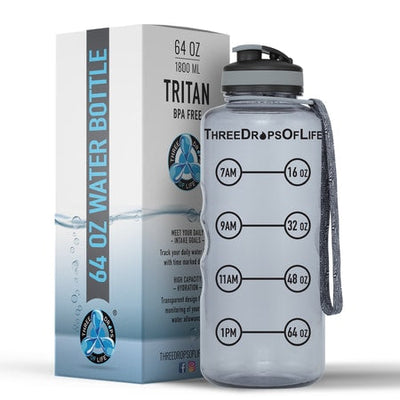 64oz Large Sports Water Bottle – BPA-Free Tritan, Hydration Tracker
