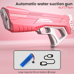 Space Water Gun Toy – Kids Outdoor Squirt Gun | USB Rechargeable | Blue & Pink
