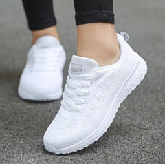 Women's Breathable Mesh Sports Sneakers – Lightweight Wedge Sole, Sizes 35–44