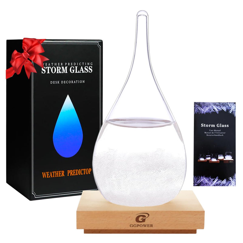 Storm Glass Weather Predictor – Teardrop Barometer for Home & Office (Large)