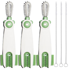 3 in 1 Cup Lid Cleaning Brush Set 3 Pack Multifunctional Cleaning Brush Baby Bottle Brushes Set Water Bottle Cleaner BrushHome Kitchen Cleaning Tools Portable Lid Cleaner with Brush(Green)