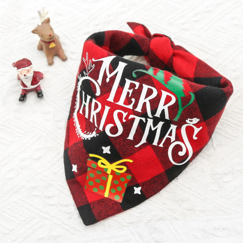 Double-Layer Cotton Pet Bandana Scarf - Reversible
