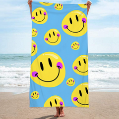 Double-Sided Ice Cream & Floral Print Beach Towel
