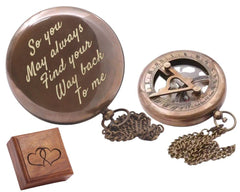 So You Can Always Find Your Way Back Home Brass Compass Engraved Gifts for Men Bronze Gifts for Men Romantic Gifts for Him/Her Keepsake Gifts for Husband Personalized Gifts for Men