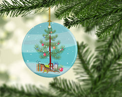Monitor Lizard Christmas Ceramic Ornament – 2.8" Personalizable Round Porcelain Tree Ornament by Caroline's Treasures