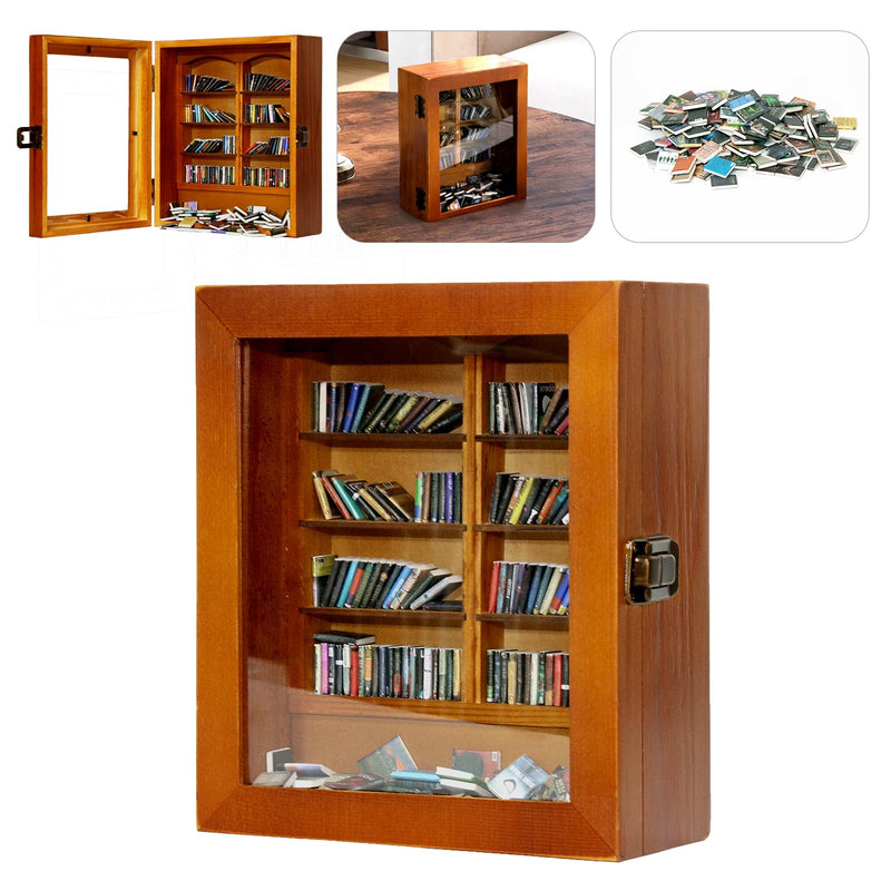 Anxiety Mini Bookshelf – 200 Miniature Books for Stress Relief & Desk Decor