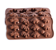 12-Cavity Dinosaur Silicone Mold for Baking and Ice