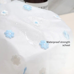 Double Layer Waterproof Shower Cap with Daisy Embroidery