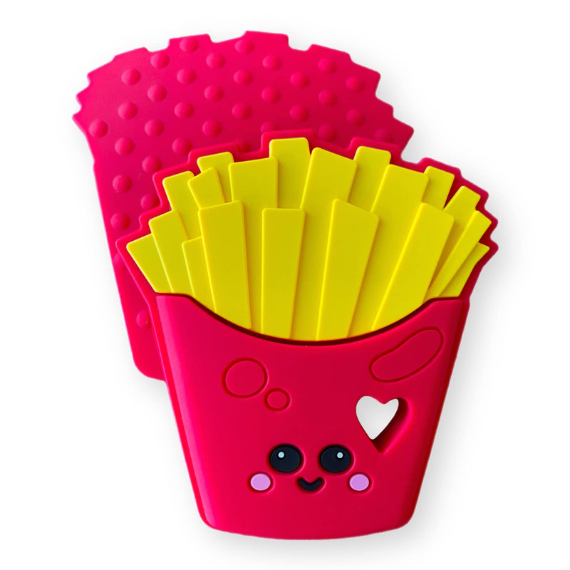 Happy French Fries Silicone Teething Toy – BPA-Free Baby Teether
