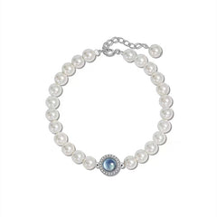Aquamarine Pearl Bracelet with Unique Design