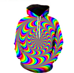 Starry Sky Printed Hoodie with Cartoon Design