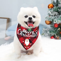 Double-Layer Cotton Pet Bandana Scarf - Reversible