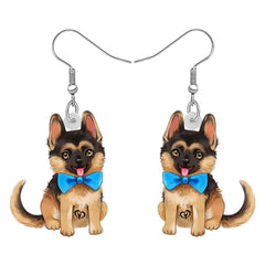 Cute Dog Breed Acrylic Dangle Earrings for Women – Hypoallergenic Novelty Pet Jewelry