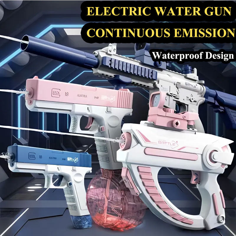 Space Water Gun Toy – Kids Outdoor Squirt Gun | USB Rechargeable | Blue & Pink