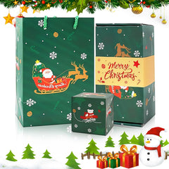12pcs Surprise Box Gift Box 2024 Christmas Surprise Box Gift Box Explosion for Money Pop Up Money Gift Box for Cash Gift Christmas Surprise Gift Box Set (Green)
