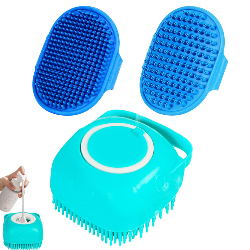 Petteamers 3PCS Dog Shampoo Brush | Dog Bath Brush | Dog Scrubber for Bath | Dog Bath Brush Scrubber | Dog Shower/Washing Brush