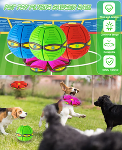 Magic UFO Flying Disc Ball Dog Toy with LED Lights