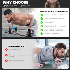 28-in-1 Push Up Board System - Home Gym Push Up Rack for Full Body Workout