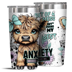 BESLKB Cow Cup Cow Coffee Mug 20oz Insulated Stainless Steel Tumbler - Highland Cow Gifts Cow Gifts for Woman - Birthday Gifts for Women Cow Lover Gifts Highland Cow Stuff