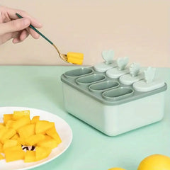 DIY Popsicle Mold Box with Handle and 8 Grids