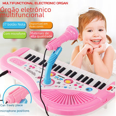 37-Key Electronic Piano Toy with Microphone for Kids
