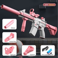 Space Water Gun Toy – Kids Outdoor Squirt Gun | USB Rechargeable | Blue & Pink