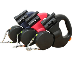 Retractable Double Dog Leash | Dual-Line Telescopic Leash for Two Dogs