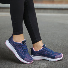 Women's Breathable Mesh Sports Sneakers – Lightweight Wedge Sole, Sizes 35–44